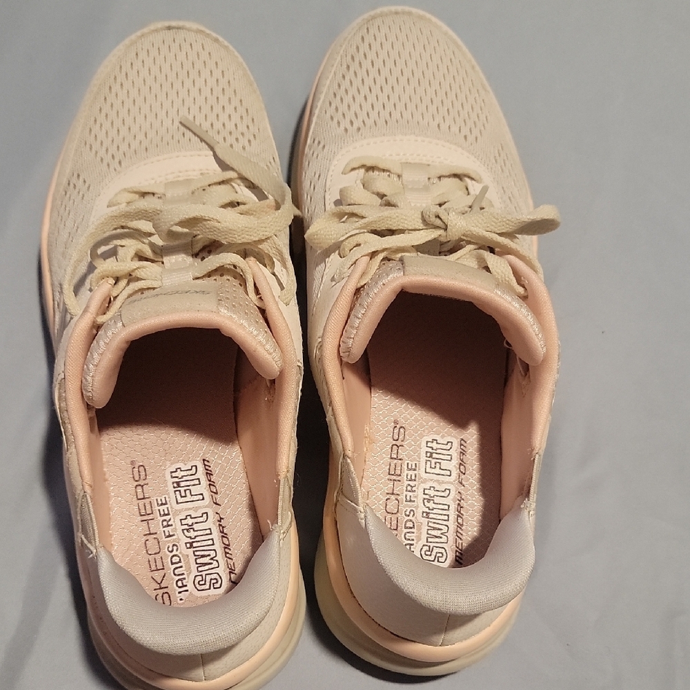 Skechers Women's Cream Sneakers - Picture 7 of 16